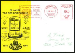 1000 BERLIN 30/ ..MOTIVA´88 SINDELFINGEN/ ..TAG(DER/ BRIEFMARKE... 1988 (29.9.) Seltener AFS 040 Pf.... - Other & Unclassified