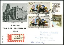 1000 BERLIN 12/ TAG DER BRIEFMARKE.. 1986 (26.10.) SSt = Brieftaube Auf PP 40 Pf. Burgen, Berlin: TAG DER... - Other & Unclassified