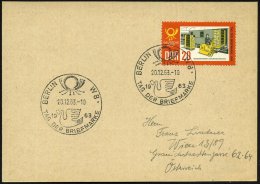 BERLIN W 8/ TAG DER BRIEFMARKE 1963 (20.12.) SSt = Posthorn, Brieftaube Auf EF 20 Pf. "Tag Der Briefmarke"... - Other & Unclassified