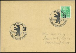 BERLIN C2/ TAG DER BRIEFMARKE 1955 (30.10.) SSt = Berliner Bär (flächig) , Klar Gest. Inl.-Kt. (Bo.685) - Other & Unclassified