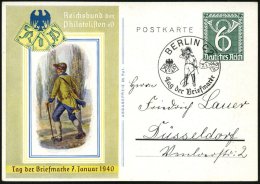BERLIN C 2/ A/ Tag Der Briefmarke 1940 (7.1) SSt (Postillon Etc.) Auf Passender Sonder-P 6 Pf. Posthorn, Grün:... - Other & Unclassified