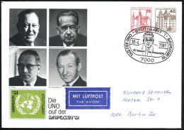 7000 STUTTGART 1/ 20.Todesjahr Dag Hammarskjöld.. 1981 (30.4.) SSt = Brustbild, PU 25 Pf. + 40 Pf. Burgen: Die... - Other & Unclassified