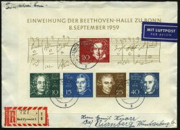 B.R.D. 1959 (8.9.) Beethoven-Block, EF Sauber Gest. + RZ: Bad Pyrmont 1/c, Bedarfs-Inl.-Flp.-R-FDC  (Mi.Bl.2 EF +... - Other & Unclassified