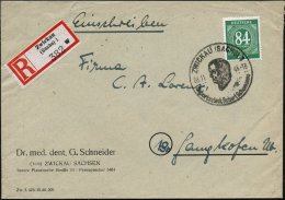 ZWICKAU (SACHS) 1/ Geburtsstadt Robert Schumanns 1946 (8.11.) HWSt = Kopfbild Auf EF 84 Pf.Ziffer (Mi.936) + RZ:... - Other & Unclassified