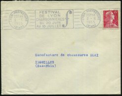 FRANKREICH 1955 (2.6.) BdMWSt: LYON-PREFECTURE/FESTIVAL/DE LYON/CHARBONNIERES (Bass-Schlüssel) Klar Gest.... - Other & Unclassified