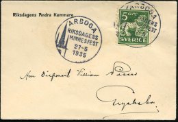 SCHWEDEN 1935 (27.5.) SSt.: ARBOGA/RIKDAGENS/ M I N N E F E S T (Turmspitze) 2x (1x Gering Undeutl.) Dekorat.... - Other & Unclassified