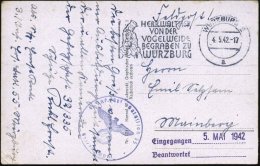 WÜRZBURG 2/ A/ HERR WALTHER/ VON DER/ VOGELWEIDE.. 1942 (4.5.) Seltener MWSt = Walther Von Der Vogelweide (aus... - Other & Unclassified