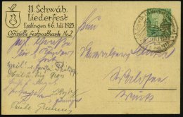 Esslingen,N./ Schwäb.Liederfest/ Vom/ 4-6.Juli 1925 (6.7.) Seltener SSt (Festungsmauern, Wehrtürme) Auf... - Other & Unclassified