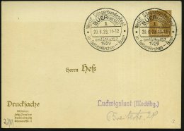 BUER (WESTF.)/ 1/ Westf.Sängerbundesfest/ Am 13.,14.u.15.7. 1929 (20.6.) Seltener HWSt Auf PP 3 Pf. Goethe... - Other & Unclassified