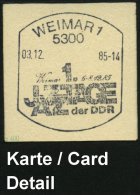 5300 WEIMAR 1/ 1.JAZZTAGE/ Der DDR 1985 (3.12.) SSt Klar Auf Inl.-Kt. - Other & Unclassified
