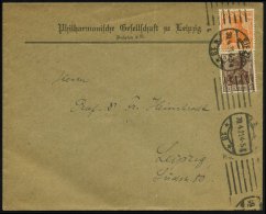 LEIPZIG/ *13* 1921 (30.4.) BdMaSt Auf Vordr.-Bf.: Philharmonische Gesellschaft Zu Leipzig , Infla-Ortsbf.... - Other & Unclassified