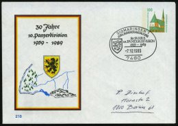 7480 SIGMARINGEN 1/ ..30 JAHRE/ 10.PANZERDIVISION 1989 (7.10.) SSt Auf PU 100 Pf. Sehenswürdigkeiten: 30... - Other & Unclassified