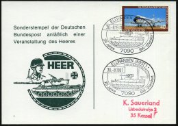 7090 ELLWANGEN,JAGST 1/ ..25 Jahre BW-Standort 1981 (30.8.) SSt = Schützen-Panzer "Marder" , Klar Gest.... - Other & Unclassified