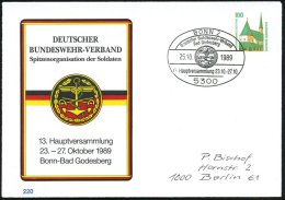 5300 BONN 2/ Deutscher  Bundeswehr-Verband/ ..13.Hauptversammlung 1989 (25.10.) SSt (Logo DBwV Der 3... - Other & Unclassified