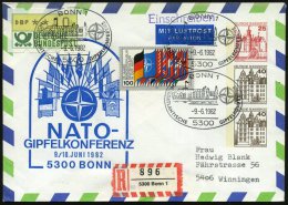 5300 BONN 1/ NORDATLANTISCHE GIPFELKONFERENZ 1982 (9.6.) SSt = NATO-Stern / Bundeshaus + 100 Pf. NATO (Mi.1034... - Other & Unclassified