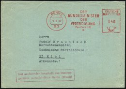 53 BONN 1/ DER/ BUNDESMINISTER/ DER/ VERTEIDIGUNG/ Postfach 161/ * 1966 (27.4.) AFS , Geänderter Text "DER"... - Other & Unclassified