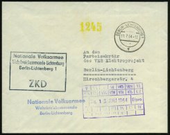 Berlin-Lichtenberg 1/ ZKD/ Nationale Volksarmee.. 1964 (11.7.) Schw.-blauer ZKD-Ra.4 + 2K: BERLIN-LICHTENBERG 1/t +... - Other & Unclassified