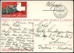 SCHWEIZ 1940 (31.12.) Soldaten-Spenden-Künstler-Ak.: SCHWEIZER. ARMEE/ UNSERE Soldaten An Der Arbeit (rs.... - Other & Unclassified