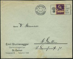 SCHWEIZ 1934 (9.5.) MWSt: ST.GALLEN 1/SCHWEIZ./ARTILLERIETAGE.. = Histor. Kugelgranate (mit Flammen) Klar Gest.... - Other & Unclassified