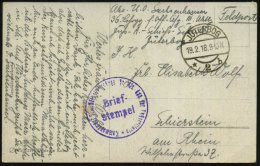 JÜTERBOG/ *2b 1918 (19.2.) 1K-Steg + Viol. 1K-HdN. Fußartillerie (kl. Schürfstelle) + Hs. Abs.:... - Other & Unclassified