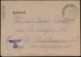 FALLINGBOSTEL (LAGER)/ B 1945 (1.2.) 2K = Hauspostamt Truppenübungsplatz + Viol. HdN: Ld. Schtz. Btl. 1012 +... - Other & Unclassified