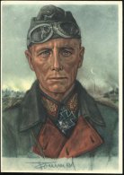 DEUTSCHES REICH 1942 Color-Künstler-Propaganda-Ak.: Generalfeldmarschall Rommel (sign. Prof. W. Willrich)... - Other & Unclassified