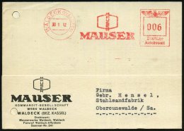 WALDECK (WALDECK)/ MAUSER 1941 (16.6.) AFS (Firmen-Logo) Firmen-Kt. (Reg.-Lochung Geschl.): MAUSER KG.. =... - Other & Unclassified