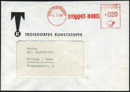 (22c) TROISDORF/ DYNAMIT-NOBEL 1958 (4.3.) AFS , Rs. Abs.-Vordruck: "..vormals Alfred Nobel & Co."... - Other & Unclassified