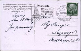 LEIPZIG C2/ B/ REICHSMESSESTADT/ 125 Jahrfeier/ Völkerschlacht.. 1938 (18.10.) MWSt =... - Other & Unclassified