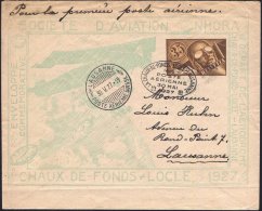 SCHWEIZ 1927 (30.5.) PU 35 C. Pilot, Braun: SOCIETE D´AVIATION NHORA/Ier DEPART DE... - Other & Unclassified