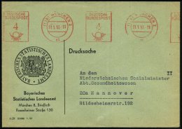 (13b) MÜNCHEN 2/ Cl 1953 (31.1.) PFS Posthorn 4 Pf. Auf Dekorat. Dienstbf.: BAYER. STATISTISCHES LANDESAMT... - Other & Unclassified