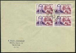 FRANKREICH 1961 (23.5.) 0,50 + 0,15 Fr. "Guillaume Apollinaire", Reine MeF: 4er-Bock , Zentr. Gest. Ausl.-Bf. ... - Other & Unclassified