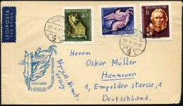 UNGARN 1959 (17.9.) "200. Geburtstag Schiller", Gez. Kompl. Satz ,2x (Vor-) ET-Stempel, Bedarfs- Ausl.-FDC-SU ... - Other & Unclassified