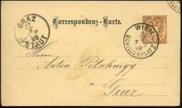 ÖSTERREICH 1888 (26.9.) 1K: WIEN / S C H I L L E R P L A T Z Klar Auf Inl.-P 2 Kr. Doppeladler N. Graz (vs.... - Other & Unclassified