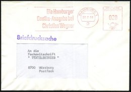 2 HAMBURG 1/ Die Hamburger/ Goethe-/ Ausgabe/ Bei Wegner! 1968 (20.2.) Seltener AFS Auf Inl.-Bf. (Dü.E-26) - Other & Unclassified