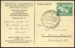 (16) FRANKFURT (MAIN)1/ 200./ Geburtstag/ Goethes.. 1949 (28.8.) SSt Auf EF 10 Pf. Goethe = Tischbein-Gemälde... - Other & Unclassified