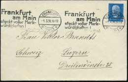 FRANKFURT/ A(MAIN)1/ U/ Frankfurt/ Am Main/ Steckt Voller Merk-/ Würdigkeiten!/ (Goethe) 1930 (1.3.) BdMWSt... - Other & Unclassified