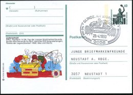 2056 GLINDE,KR STORMARN/ TAG DER JUNGEN BRIEFM.FREUNDE 1990 (28.4.) SSt = Max & Moritz Mit Angel Am Kamin Von... - Other & Unclassified