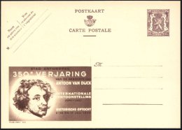 BELGIEN 1948 90 C. Reklame-P Löwe, Braunlila: 350e VERJARING../A.VAN DIJCK = Internat. Van Dijck-Ausstellung... - Other & Unclassified