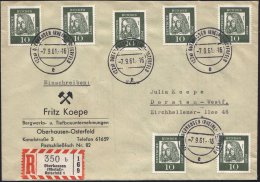 B.R.D. 1961 (7.9.) 10 Pf. Dürer, Reine MeF: 7 Stück , Einzeln Klar Gest. + RZ:... - Other & Unclassified