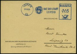LEIPZIG/ C1/ RAT DER STADT 1954 (21.10.) Blauer AFS = Dienstfarbe (5-Jahrplan-Logo) Klar Gest. Vordr.Kt.:  MUSEUM... - Other & Unclassified