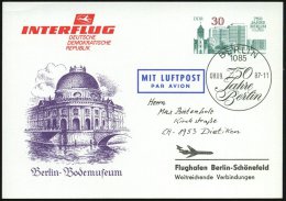 1085 BERLIN/ 750/ Jahre/ Berlin 1987 (8.9.) Maschinen-SSt Auf Amtl. P 30 Pf. Bodemuseum + Amtl. Reklame-Zudruck:... - Other & Unclassified