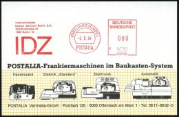 1000 Berlin 12 1984 (8.3.) AFS: VORFÜHRSTEMPEL/POSTALIA/Internat./Design Zentrum Berlin E.V. (Monogr.) Seltene... - Other & Unclassified