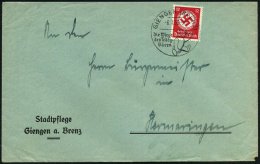 GIENGEN (BRENZ)/ Die Wiege/ Des Teddy-/ Bären 1939 (6.7.) HWSt = Teddy-Bär Auf EF 12 Pf. Dienst (Mi.D... - Other & Unclassified