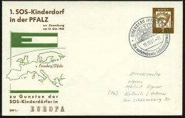 Eisenberg 1961 (15.10.) Spenden-PU 7 Pf. Hl. Elisabeth, Braun: 1. SOS-Kinderdorf In Der Pfalz (Landkarte, Alte... - Sonstige & Ohne Zuordnung