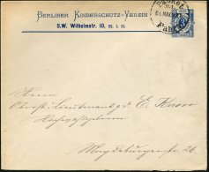 Berlin 1898 (6.3.) "Berliner Omnibus U. Packetfahrt AG.", PU 3 Pf. Ziffer, Blau: BERLINER KINDERSCHUTZ-VEREIN , 1K:... - Sonstige & Ohne Zuordnung