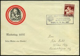 ÖSTERREICH 1937 (5.5.) Viol. SSt: WIEN  I./MUTTERTAG 1937.. (Kreuz) A.EF 24 G. Muttertag = Mutter U. Kind... - Other & Unclassified