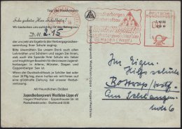 (21 B) HAGEN 3/ Jugendherbergen/ Im Wiederaufbau/ DJH/ Werde Mitglied!.. 1956 (25.4.) AFS (Monogr.-Logo "DJH") Auf... - Other & Unclassified