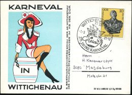 7707 WITTICHENAU/ Helau/ 275 JAHRE KARNEVAL 1981 (1.3.) SSt = Narrenkopf (m. Kappe) Klar Gest. Sonder-Kt.! - Other & Unclassified