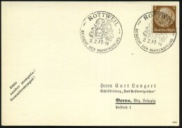 ROTTWEIL/ BESUCHT DEN NARRENSPRUNG 1935 (2.2.) HWSt = 3 Alemannische Holzmasken , Klar Gest. Inl.-Kt (Bo.1) - Other & Unclassified
